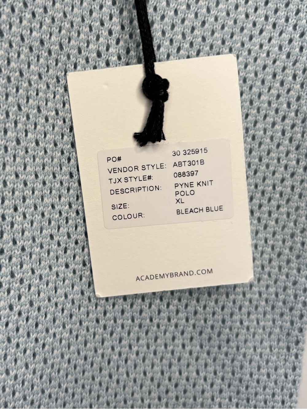 Pyne Knit Polo Shirt ,open neck- Light Blue silky Cotton, XL NWT - Picture 9 of 10